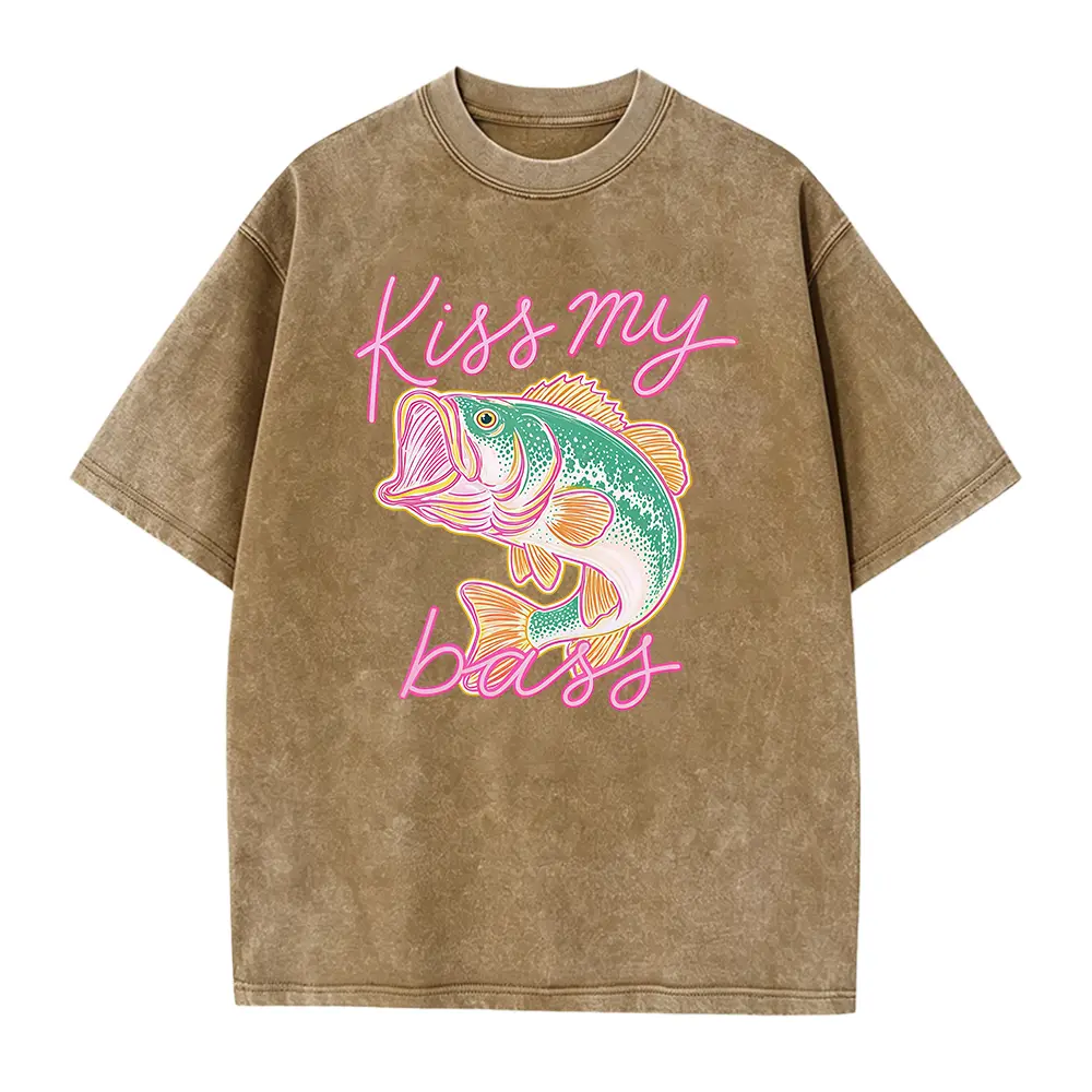 Kiss My Bass Fish T-Shirt, Beach Tee, Preppy Vibes Shirt