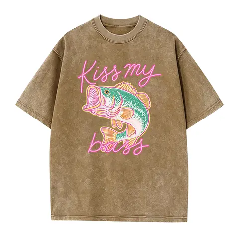 Kiss My Bass Fish T-Shirt, Beach Tee, Preppy Vibes Shirt