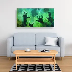 Conscious Sales C1RC2448ZTJPEY 24 x 48 in. Hands of Despair - Black Canvas Art for Home Decor