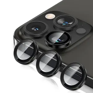 3-Pack iPhone Camera Lens Protector, 9H Tempered Glass Cover with Aluminum Alloy, Ultra-Thin Protective Film Compatible with iPhone 11/12/13/14/15/16 Pro Max Accessories