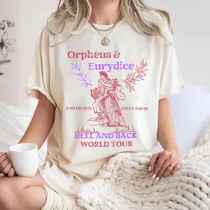 Orpheus and Eurydice Comfort Colors T Shirt, Vintage Greek Mythology Poet Tee, Goddess Light Academia Gift For Friends