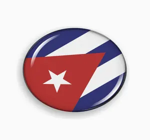 BestLicensePlateFrames Flag of Cuba | 3D Domed CAR Emblem Badge Sticker Round
