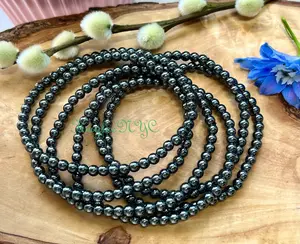 Wholesale Lot 6 Pcs Natural Hematite 4mm 7.5” Crystal Healing Stretch Bracelet