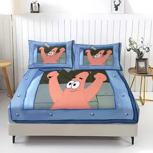 3-Piece Spongebob Squarepants Bedding Set, Comfortable Printed Design, Includes 1 Sheet & 2 Pillowcases, Non-Slip, Perfect Gift
