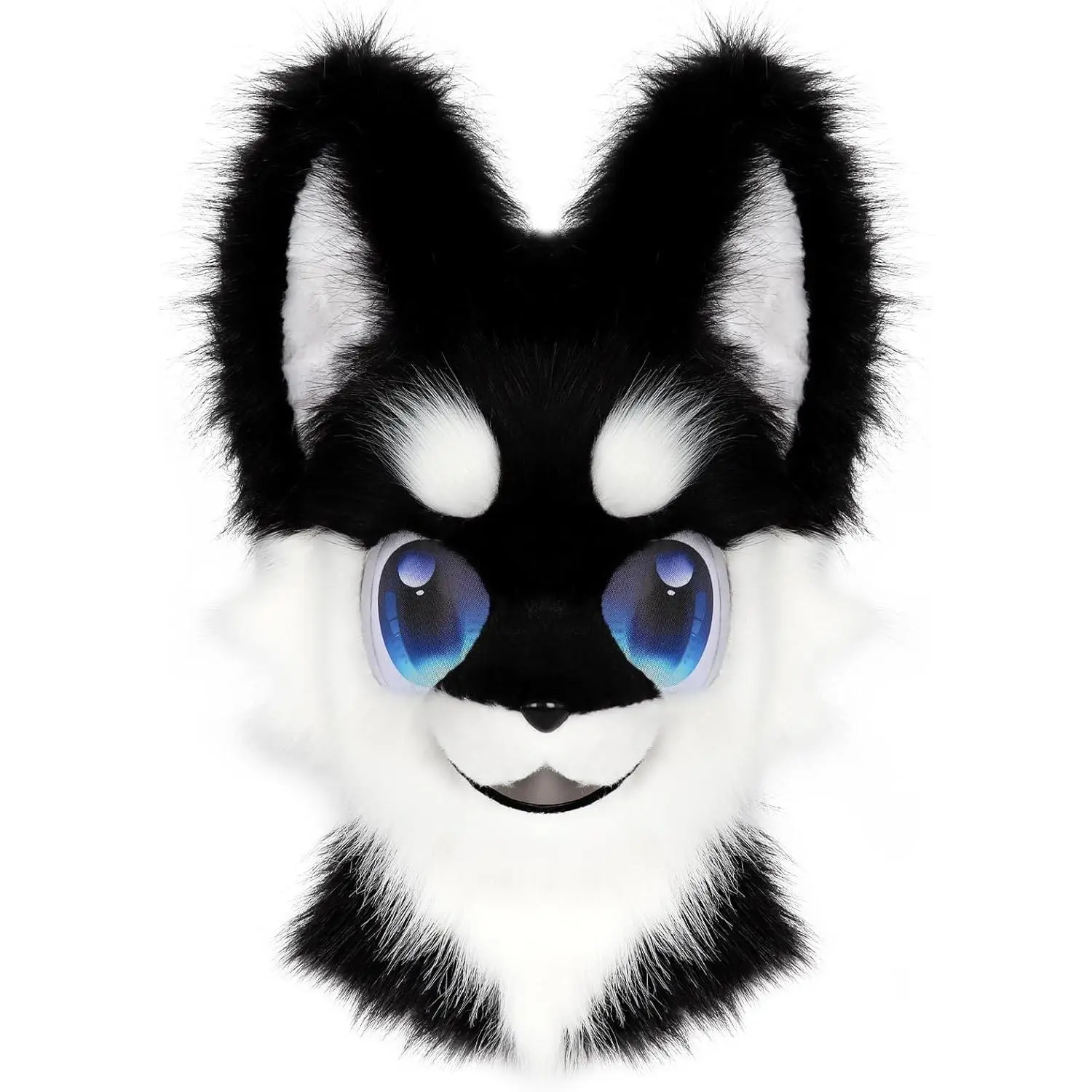 Animal Full Head Dog Mask Fursuit Therian Plush Realistic Masks for Party Halloween Cosplay Costume Accessory