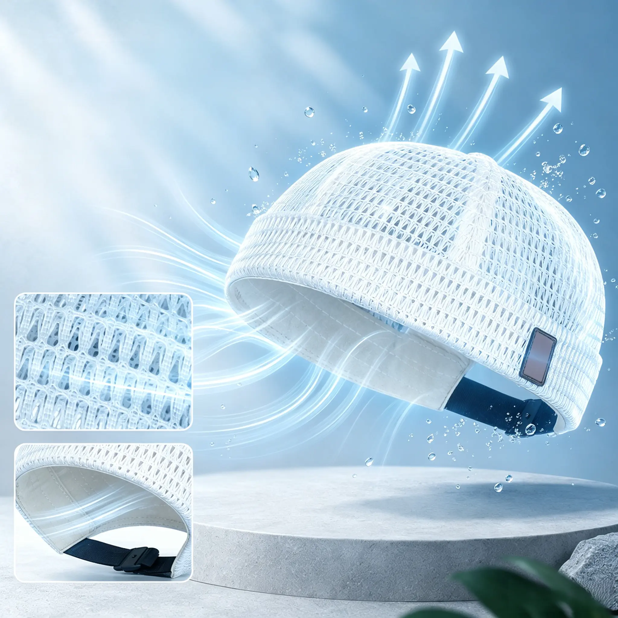 Men's Breathable Brimless Hat - Mesh Cooling Skull Cap Docker Beanie for Outdoors