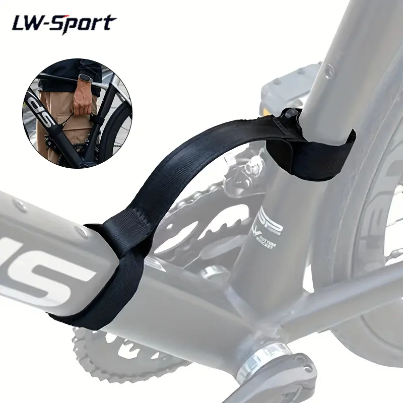 Universal Bike Frame Carry Handle Strap, No Tool Adjustable Bicycle Lifting Strap, Easy Carry Bike Helper for Stairs Obstacles, Fits Road Mountain Folding Bikes Commuter Cycling