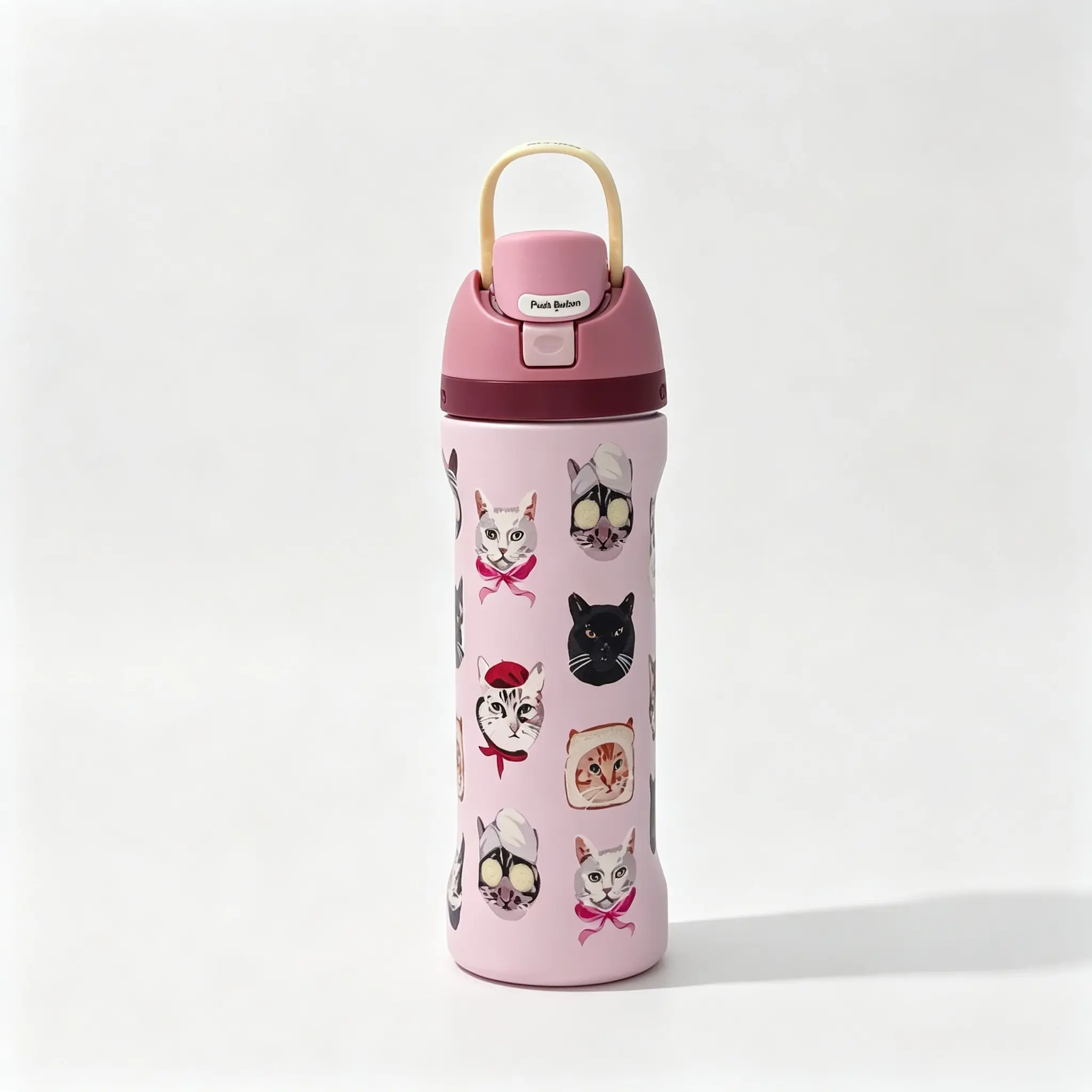 Owala 24oz Obsessed with this Cute Cat Portrait Water Bottle! Insulated Stainless Steel Flip Top Bottle with Carry Handle, Leakproof for School & Daily Trips Drinkware Flasks 2-in-1 sip golf fit limited edition 1885-2026 collector cup leak-proof
