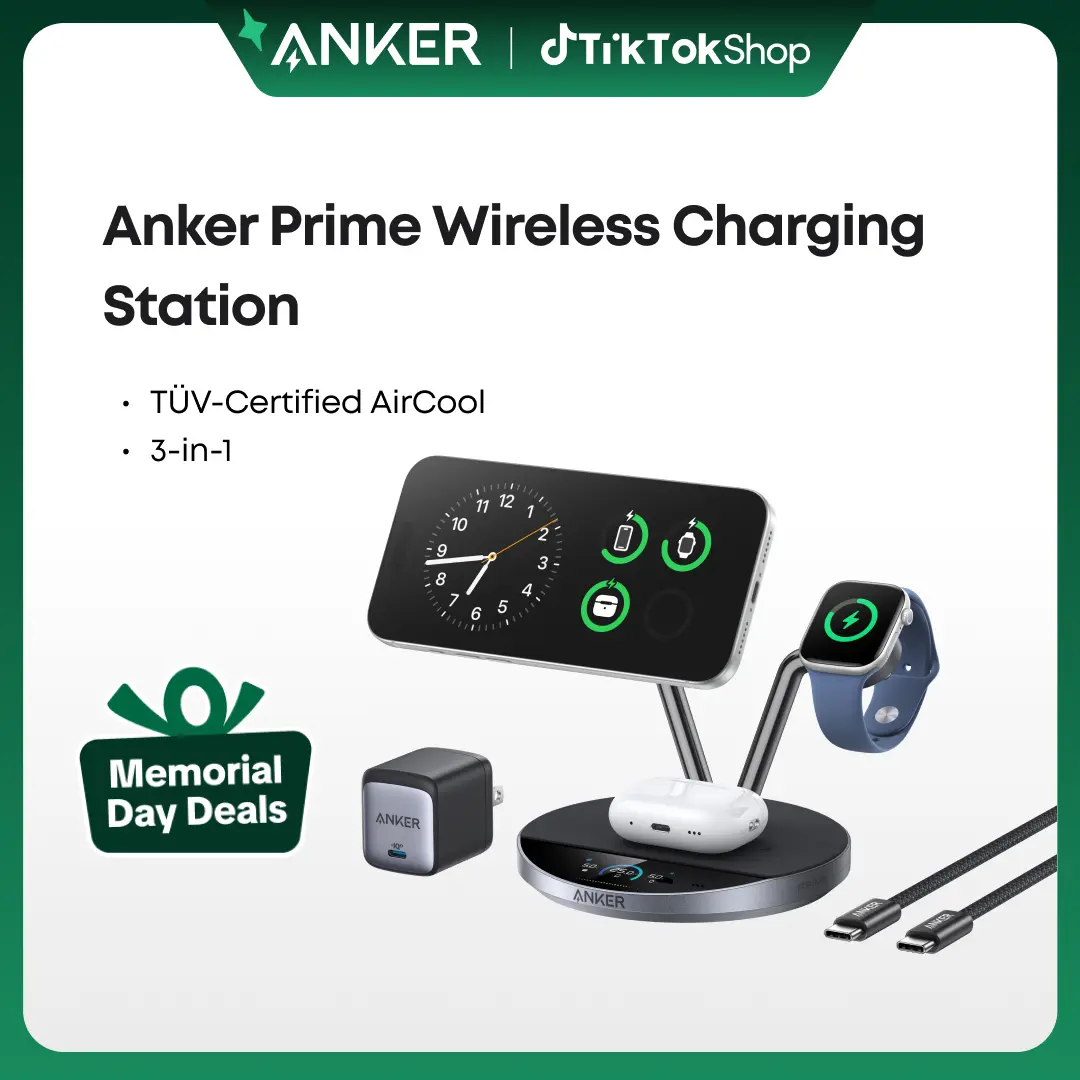 SummerVibes Anker Prime MagSafe Charger Compatible, 3-in-1 Charging Station,  Qi2 25W Certified Wireless Charger Dock Stand, Smart Display with TEC  Active Cooling, for iPhone 17, Apple Watch, AirPods, and More - TikTok Shop
