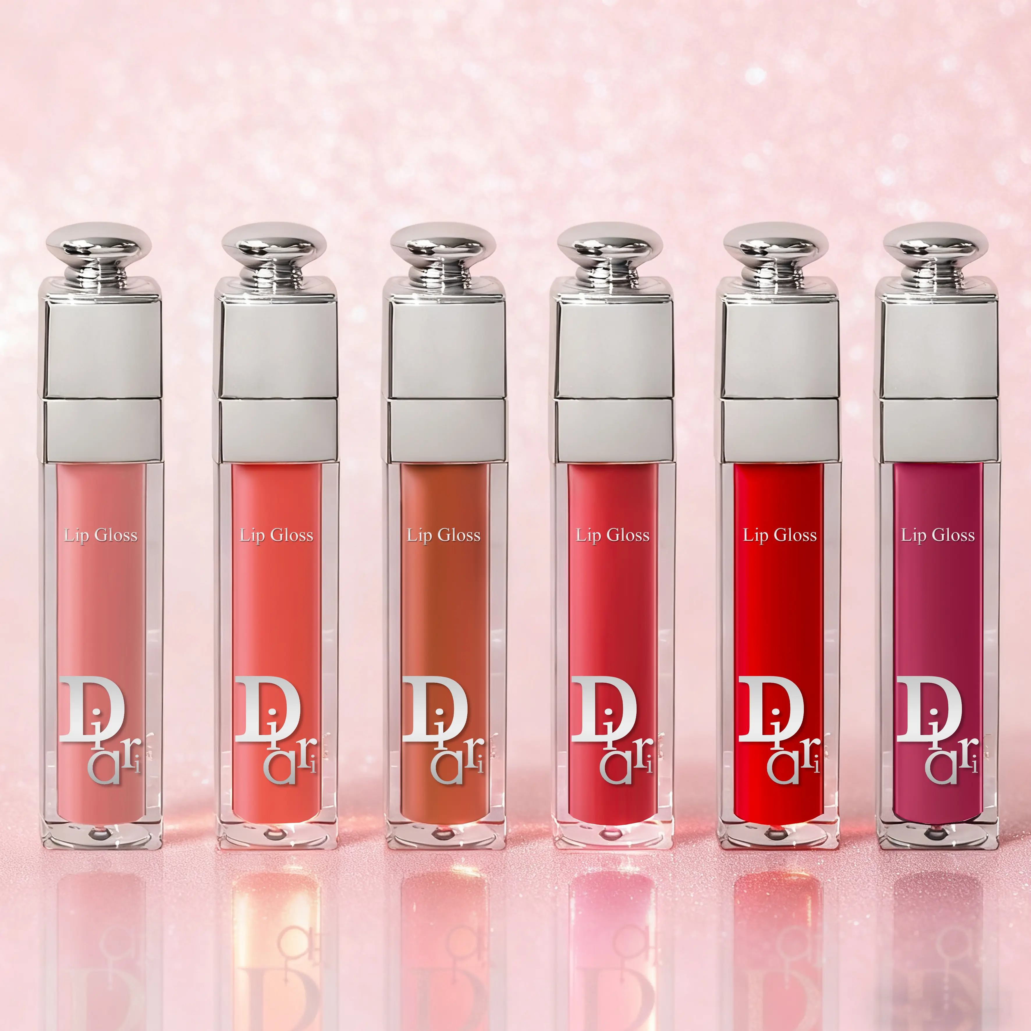 Kiss Someone 6-Piece Lip Gloss Set - Pink Tea, Pomegranate Red, Peachy Pink, Tomato Red, Purple - Lightweight, Long Lasting, Natural Stain, Non-Drying, Non-Patchy for All Skin Types Cosmetic Makeup Glossy Velvety Matte6Pc Color Lipstick, Lip Stain Tint, B