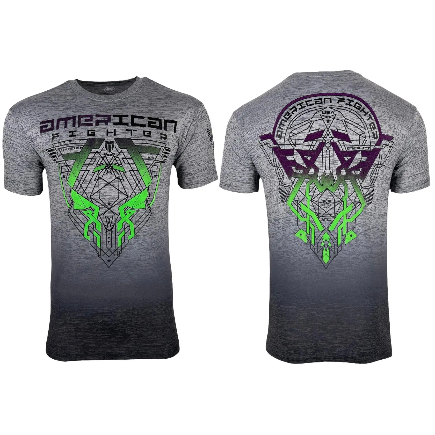 American Fighter Men's Clifftop Casual Short-Sleeve Round Neck T-Shirt - Cotton Blend, Neo Tetris Sublimation Graphic, Streetwear Style, Tshirt, Shortsleeve, Tee, Polyester, Athletic, Cold Wash, Print, 2Xl, Check Sizing Chart, Pull On