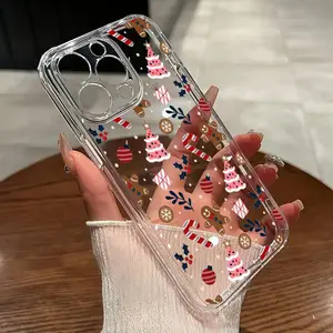Phone Case - A Cartoon Christmas Snowflake Gingerbread Man Candy Cane Star String Light Creative Hot-Selling New Transparent Phone Case - Suitable for Iphone 17 Air/17/16E/7/8/Xr/Xs/X/11/12/13/14/15/16/Pro/Pro Max/Plus