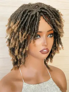 🔥Say Goodbye to Salon Time! Short Dreadlock Twist Wig – Synthetic Curly Wigs Afro Kinky Curly Faux Locs, Braided Crochet Hair for Women & Men | Daily Life Essential & Unique New Year Gift | Natural Look, Easy to Install!