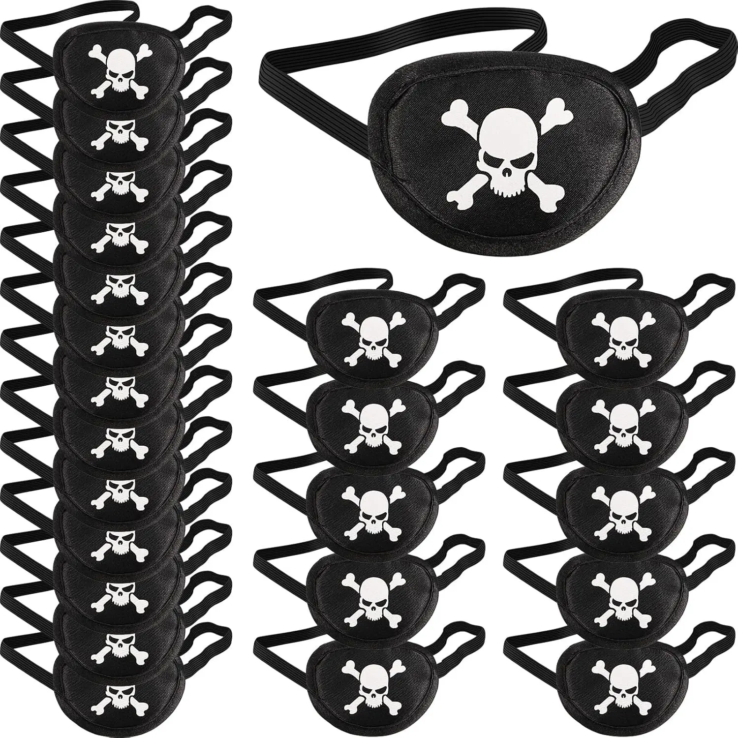 Pirate Eye Patches for Kids Adults, Pirate Captain Costume for Halloween Cosplay, Birthday Party Favor SuppliesGift.