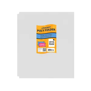 White Poly Pocket Folder - 2-pockets With Business Card Slots