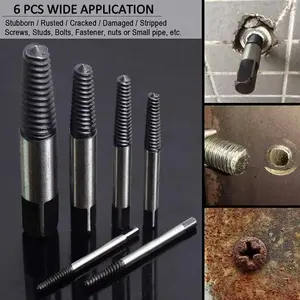 High Carbon Steel Core Removal Set, Manual Bolt Remover Tool Kit for Faucets & Pipes, Durable Metal Screw Extractor Tools, & Silver Color