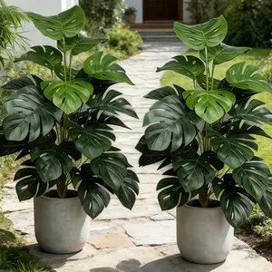 Set of 2 High-End Artificial Monstera Plants, 36 Realistic Leaves, Perfect Home Decoration, Ideal for Gifts and Events