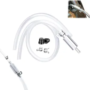 Brake Fluid Deflerator, Brake Bleed Hose, Brake System Bleeding Tools, Auto Motorcycle Clutch One-Way Check Valve Tube Deflation Tool Kit Hose with Metal Clamp