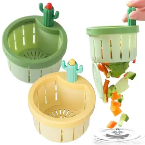 Eimula Cactus Kitchen Sink Drain Strainer with Automatic Dumping Basket and Filter, High-Quality PP Material, Anti-Clogging, Essential Kitchen Accessory