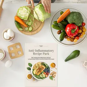 Anti-Inflammatory Health Nutrition Guide Recipe, Diet Plan for Reduced Inflammation & Wellness, Easy Follow Meal Prep Recipes