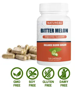Nature4U Bitter Melon Blood Sugar Support 450mg 120 Capsules Supplement Fitness Edible Healthcare Dietary Optimum