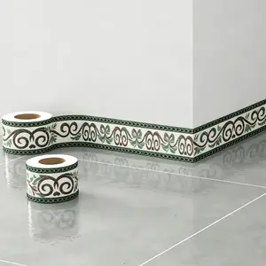 10m Roll Tile Trim Decorative Self-Adhesive Waterproof Sticker, Wallpaper Border Peel And Stick, PVC Kickboard Renewal Tape, Easy to Apply and Clean, Durable and Versatile, Tile Decoration