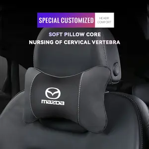 Car Neck Pillow Memory Foam Protective Lumbar Support Backrest Relieves Pressure Breathable Car Headrest Pillow For Mazda 2 6 3 CX5 CX80 CX70 CX90 MX30 CX60 CX50 CX30 BT50 e-TPV CX3 CX8 Atenza CX9 CX7 MX5 Mazda 5 RX8 Car Accessories