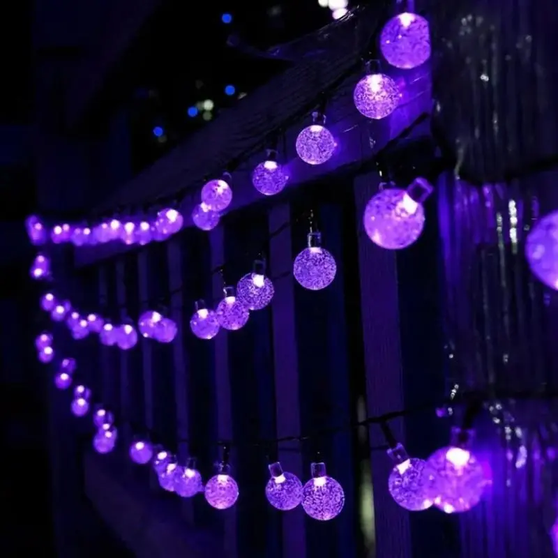 Outdoor Solar String Lights, 8-Mode LED Globe String Lights, Bubble Lights, Outdoor Garden Lighting, Waterproof Solar Garden Lights for Garden, Lawn, Patio, Party Decorations, Festive Outdoor Decorations, Exterior Lights, Garden Decorative Lighting
