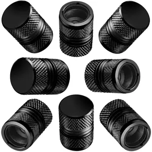 Tire Valve Stem Caps For Car Tires, Air Caps Cover 8 Pack, Corrosion Resistant, Premium Alloy, Leak-Proof, Universal For SUV, Truck, Motorcycle, Bike, Black