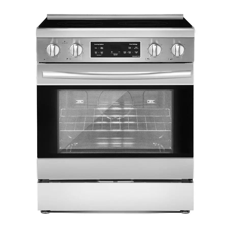 VEVOR 30 in Electric Range Oven, 4.8 Cu. Ft. Compact Freestanding Stainless Steel Kitchen Stove, 4 Cooktop Burners, Timer, Easy-Reach Racks, Storage Drawer, Interior Light (No Power Cord)