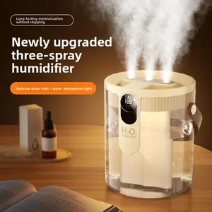 New 1.5L Humidifier Home Light Sound Bedroom Three Spray Heavy Fog Wireless Portable Office Desktop Small