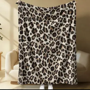 Leopard print pattern blanket, suitable for all seasons, suitable for beds, sofas, cars, room decorations, and gifts, suitable for children or adults