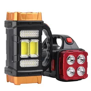 2-in-1 power bank [Outdoor Hot Style]Solar & USB Rechargeable LED Lantern Flashlight With 1800mAh Battery, Tactical COB Work Light, 4 Modes, Emergency Power Bank Function, Portable For Camping, Hiking & Outdoor Activities - Ideal Gift For Men & Women