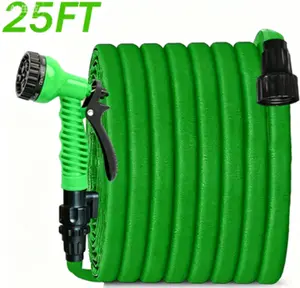 Expandable Water Hose, 25 ft Flexible Hose with 7-Functional Nozzle, Ergonomic Design for Pet Grooming, Lawn Watering & Vehicle Cleaning (No Water Pressure Needed),summervibes tiktokshopspringglowup