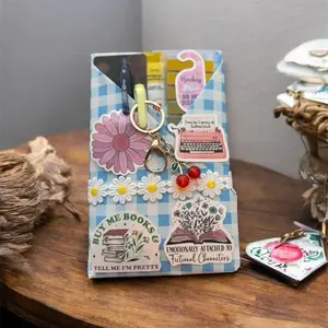 TheBookCourt Blind Date with a Book Cozy Bookish Bundle Deluxe Gift Box for Book Lovers Bestie Gifts Mother's Day Kids Box Birthday Box All Occasion Mystery Book Bundle with Bookmark TBR Tracker Highlighter Pen Annotation Tabs Stickers Treat Pack