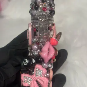 Freestyle Junk Lighter Case with Embellished Design Featuring Pink Bow and Decorative Elements