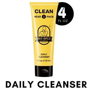 Bee Bald CLEAN Daily Head & Face Cleanser, Refreshes and Thoroughly Washes, Premium Bald Head Care, 4 fl oz
