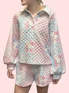 rareraw Pink & Blue Quilted Patchwork Style Set