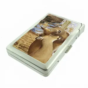 Snow Deers Metal Wallet case with Built in Lighter
