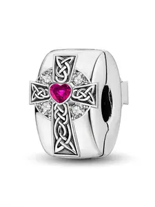 1Pc New Design Celtic Knot Cross Clasp Beaded Charm DIY Jewelry Making Kit for Bracelet Creative Craft Material Holiday Gift Pendant Women Birthday Gift Daily Wear Accessories