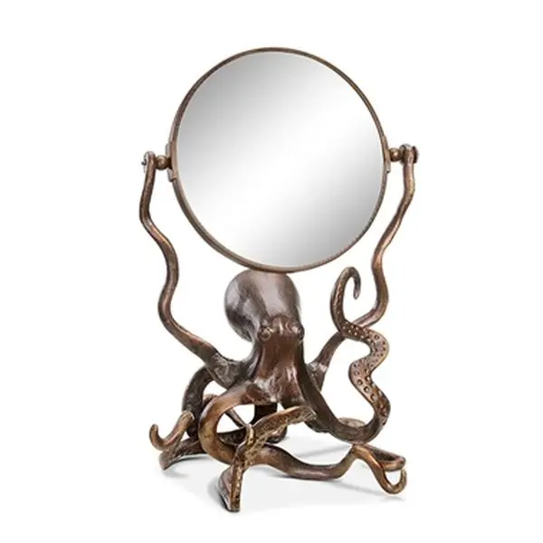 SPI Home 34237 Decorative Octopus Vanity Mirror, Home Decor Accessory - 13.5x10x9.5 in., Aluminium