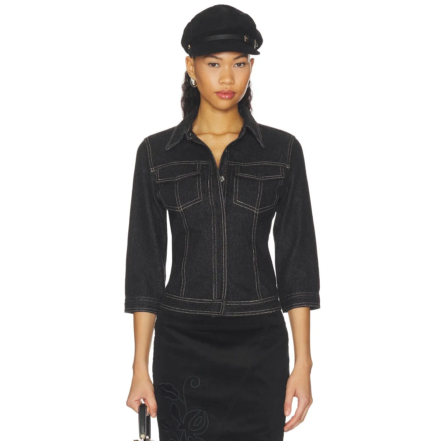 With Jean Olivia Jacket in Indigo With Jean Olivia Jacket in Indigo