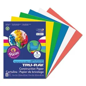 TRU-RAY CONSTRUCTION PAPER ASSORTED COLORS 9X12 50PKS(CASE) 2500 SHEETS