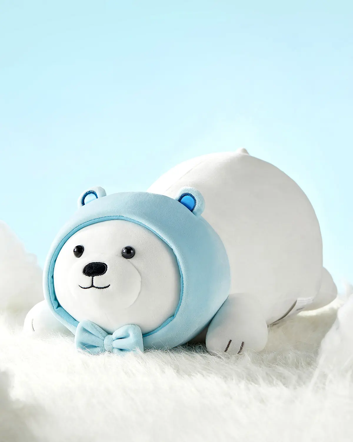 MINISO Polar Bear Lying Down Plush Doll – Ultra-Soft White Bear Stuffed Animal in Relaxed Sleeping Pose,Floppy Cuddle Buddy for Kids & Adults, Cozy Home Decor, Perfect Gift for Bear Lovers,Holiday Gift Birthday Gift（15.3in 1pc) plushies