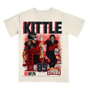 Comfort Colors George Kittle V2 Graphic T-Shirt, San Francisco Football Retro Sports Streetwear Tee Vintage NFL Aesthetic Style, Unisex Fan Outfit for Men Women, Soft Washed Cotton Shirt Game Day Wear