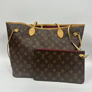 Pre-owned france Tote Bags LV NF Medium Shopping Bag Pink Lining Strap Bag (SZ 04157)