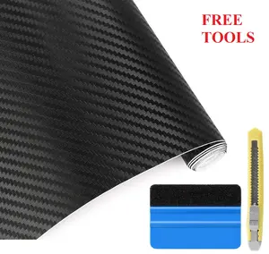 3D Carbon Fiber Matte Black Textured Vinyl Wrap Sticker Decal Air Bubble Free technologies 1ftx5ft