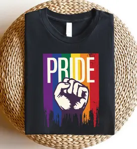 Embroidered Pride Sweatshirt | LGBTQ Support Shirt | Rainbow Shirt | LGBT Friendly Apparel for Pride Events & Everyday Wear