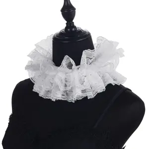 Collar retro black and white lace scarf fake collar Victorian literary drama role-playing accessories