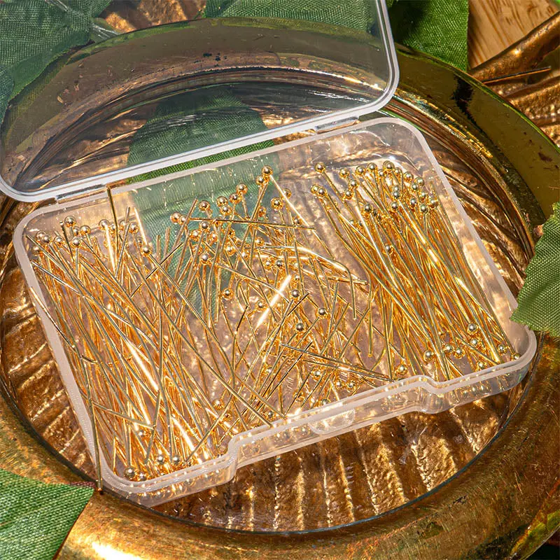 180 Piece Bulk Headpin Set in Gold